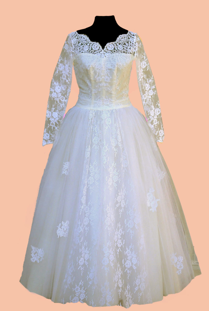 Abito Sposa Tulle E Pizzo Chantilly 1950 Vintachicvintachic