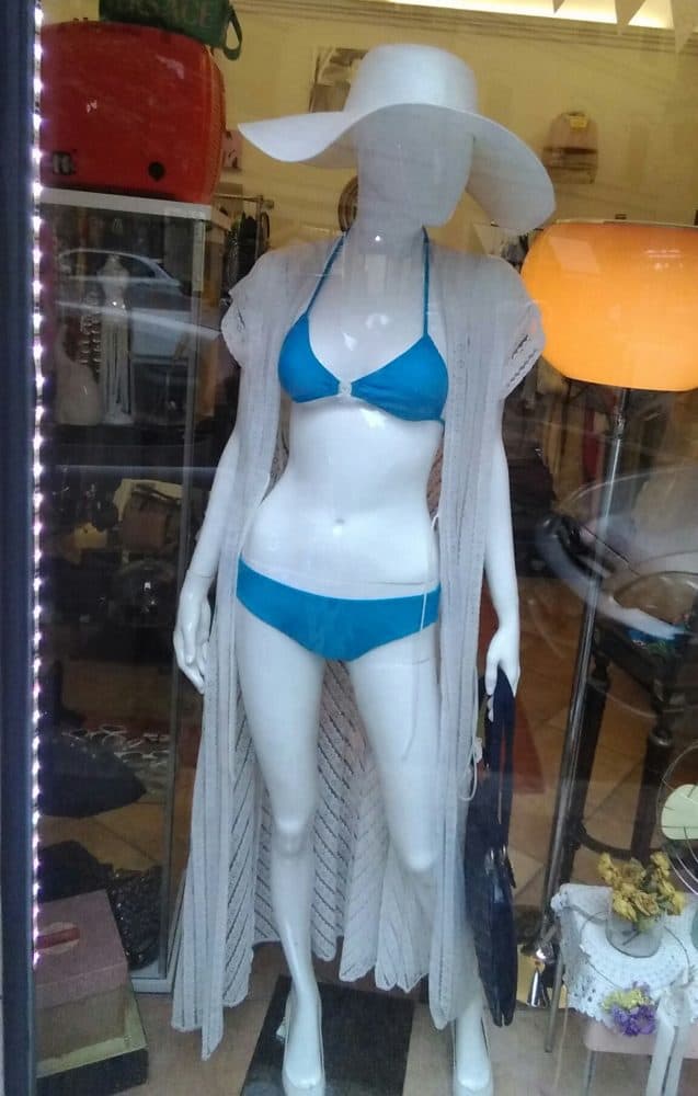 Bikini Turchese Fibbia Bianca Top 1970 - immagine 2