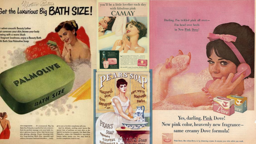 Pubblicità vintage del sapone. Fino agli anni '50 il sapone era un bene di lusso.