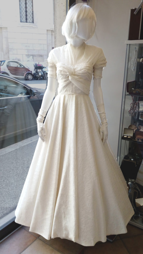 Abiti Da Sposa 1950.1950s Cream Lace Circle Skirt Dress Sweetheart Vintachicvintachic
